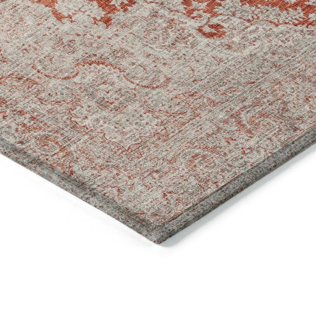 Lyra Orange Washable Indoor-Outdoor Rug-Outdoor Rugs-LOOMLAN Rugs-LOOMLAN
