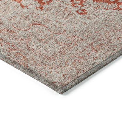 Lyra Orange Washable Indoor-Outdoor Rug-Outdoor Rugs-LOOMLAN Rugs-LOOMLAN