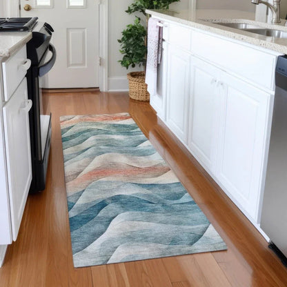 Lyrette Teal Washable Indoor - Outdoor Rug - LOOMLAN - LOOMLAN Rugs - Outdoor Rugs