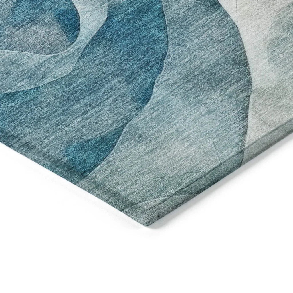 Lyrette Teal Washable Indoor - Outdoor Rug - LOOMLAN - LOOMLAN Rugs - Outdoor Rugs