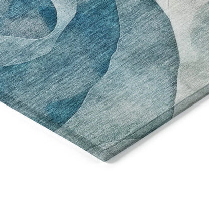 Lyrette Teal Washable Indoor - Outdoor Rug - LOOMLAN - LOOMLAN Rugs - Outdoor Rugs