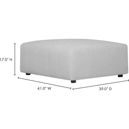 Lyric Off White Modular Ottoman Otmeal - LOOMLAN - Moe's Home - Ottomans