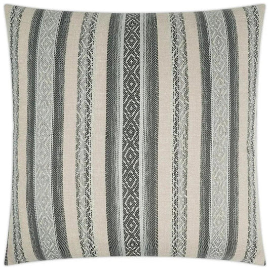 Macaroon Stripes Mist Grey Large Throw Pillow Insert - LOOMLAN - D.V. Kap - Throw Pillows