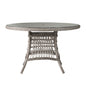 Mackinac 48" Round Umbrella Dining Table with Woven Top-Outdoor Dining Tables-Lloyd Flanders-LOOMLAN