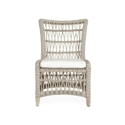Mackinac All Weather Wicker Dining Chair Sunbrella-Outdoor Dining Chairs-Lloyd Flanders-LOOMLAN