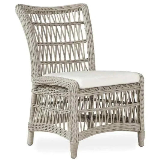 Mackinac All Weather Wicker Dining Chair Sunbrella-Outdoor Dining Chairs-Lloyd Flanders-LOOMLAN