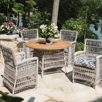 Mackinac Patio Dining Armchair Sunbrella Cushion-Outdoor Dining Chairs-Lloyd Flanders-LOOMLAN