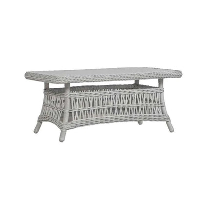 Mackinac Rectangular Wicker Patio Coffee Table-Outdoor Coffee Tables-Lloyd Flanders-LOOMLAN