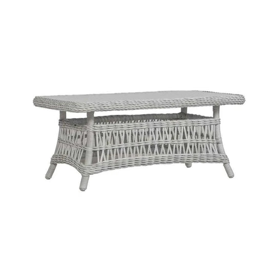 Mackinac Rectangular Wicker Patio Coffee Table-Outdoor Coffee Tables-Lloyd Flanders-LOOMLAN