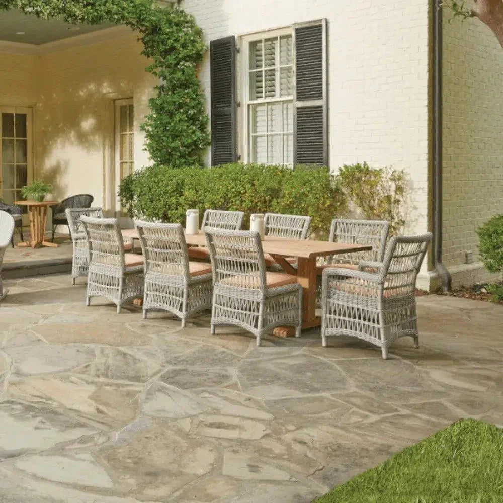 Mackinac Wicker Outdoor Furniture Dining Set for 8-Outdoor Dining Sets-Lloyd Flanders-LOOMLAN