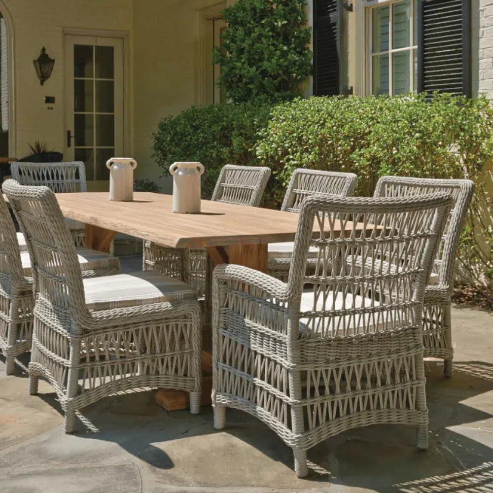 Mackinac Wicker Outdoor Furniture Dining Set for 8-Outdoor Dining Sets-Lloyd Flanders-LOOMLAN