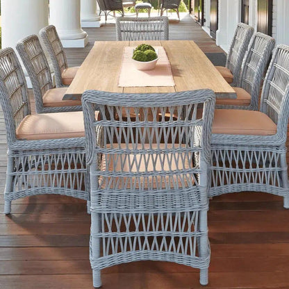 Mackinac Wicker Outdoor Furniture Dining Set for 8-Outdoor Dining Sets-Lloyd Flanders-LOOMLAN