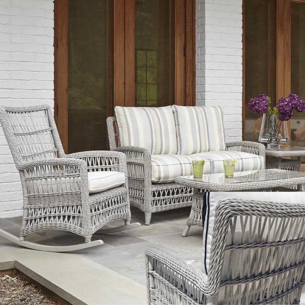 Mackinac Wicker Outdoor Porch Rocker High Back-Outdoor Lounge Chairs-Lloyd Flanders-LOOMLAN