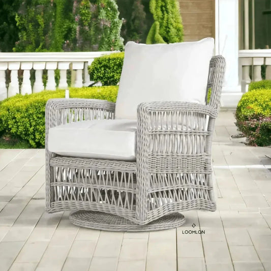 Mackinac Wicker Outdoor Swivel Glider Chair Cushions-Outdoor Lounge Chairs-Lloyd Flanders-LOOMLAN