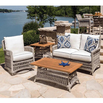 Mackinac Wicker Outdoor Swivel Glider Chair Cushions-Outdoor Lounge Chairs-Lloyd Flanders-LOOMLAN