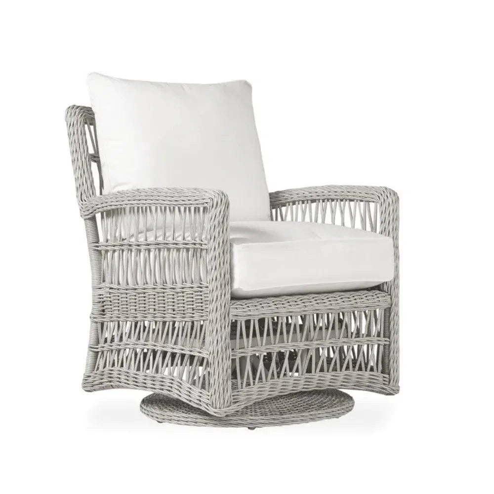 Mackinac Wicker Outdoor Swivel Glider Chair Cushions-Outdoor Lounge Chairs-Lloyd Flanders-LOOMLAN