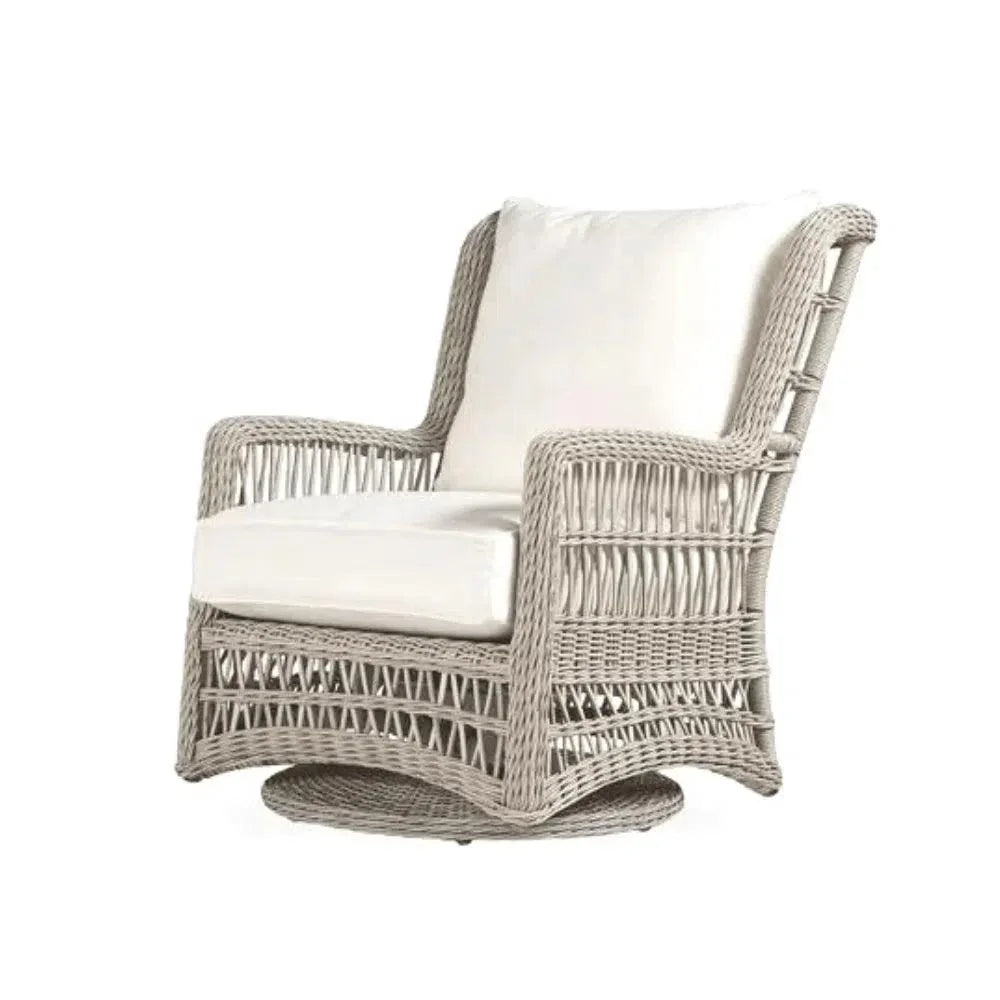 Mackinac Wicker Outdoor Swivel Glider Chair - High Back-Outdoor Lounge Chairs-Lloyd Flanders-LOOMLAN