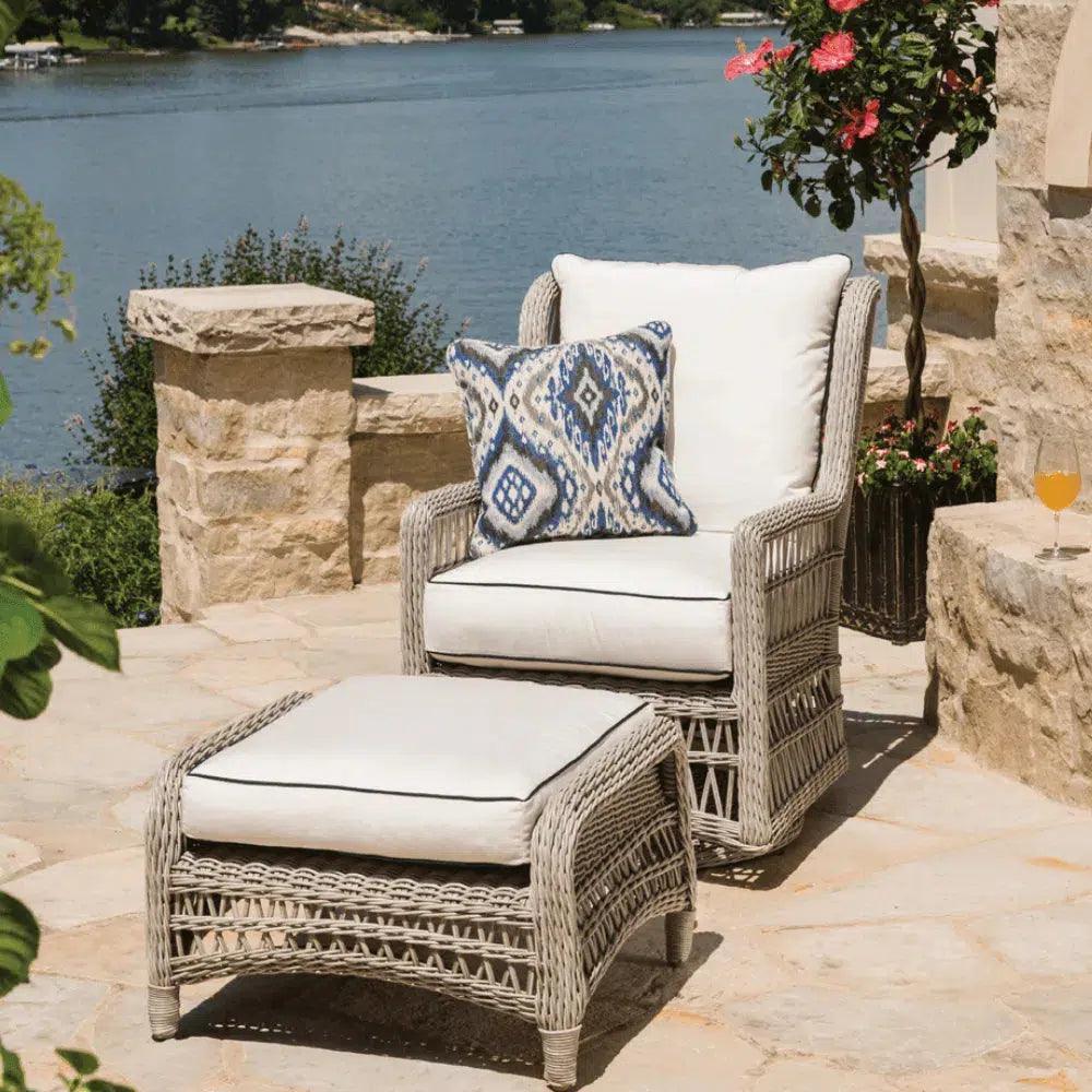 Mackinac Wicker Outdoor Swivel Glider Chair - High Back-Outdoor Lounge Chairs-Lloyd Flanders-LOOMLAN