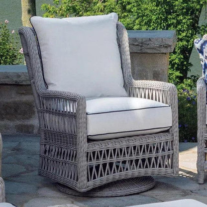 Mackinac Wicker Outdoor Swivel Glider Chair - High Back-Outdoor Lounge Chairs-Lloyd Flanders-LOOMLAN
