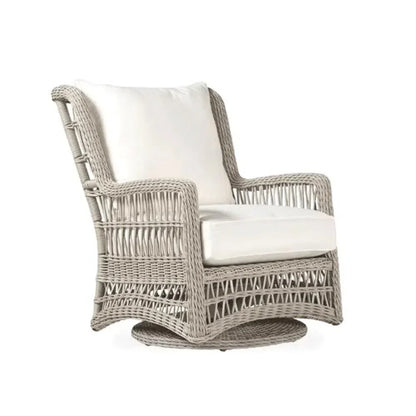 Mackinac Wicker Outdoor Swivel Glider Chair - High Back-Outdoor Lounge Chairs-Lloyd Flanders-LOOMLAN