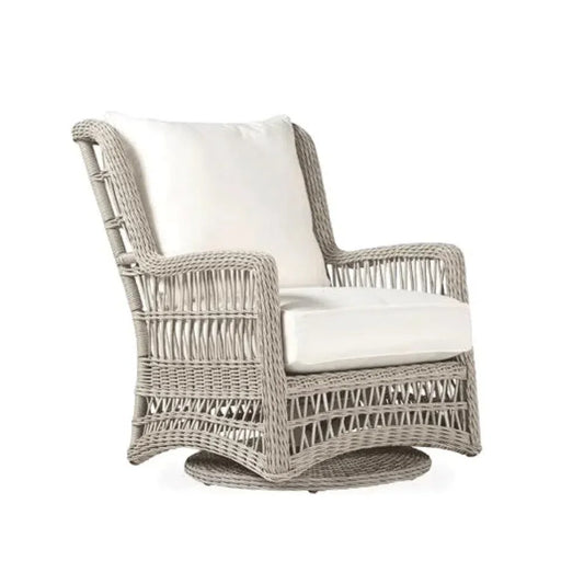 Mackinac Wicker Outdoor Swivel Glider Chair - High Back-Outdoor Lounge Chairs-Lloyd Flanders-LOOMLAN