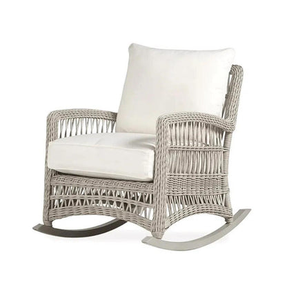 Mackinac Wicker Rocking Porch Lounge Set Cushions-Outdoor Lounge Sets-Lloyd Flanders-LOOMLAN