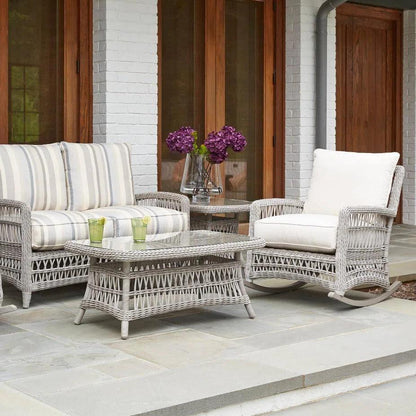 Mackinac Wicker Rocking Porch Lounge Set Cushions-Outdoor Lounge Sets-Lloyd Flanders-LOOMLAN