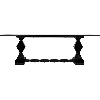 Madeira Dining Table, Hand Rubbed Black-Dining Tables-Noir-LOOMLAN