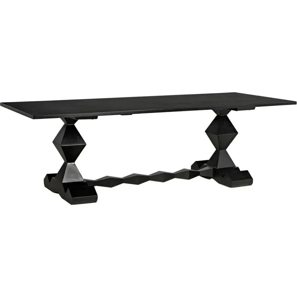 Madeira Dining Table, Hand Rubbed Black-Dining Tables-Noir-LOOMLAN