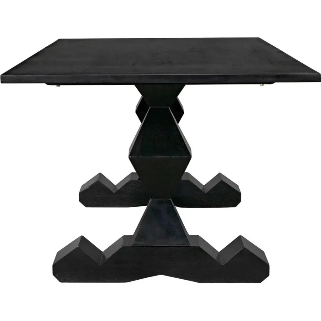 Madeira Dining Table, Hand Rubbed Black-Dining Tables-Noir-LOOMLAN