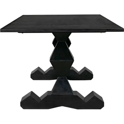 Madeira Dining Table, Hand Rubbed Black-Dining Tables-Noir-LOOMLAN