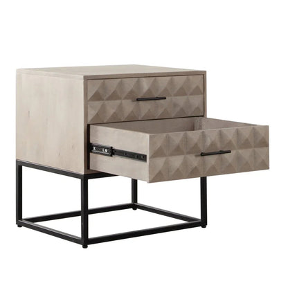 Madera Two Drawer Wooden Accent Table - LOOMLAN - Diamond Sofa - Side Tables