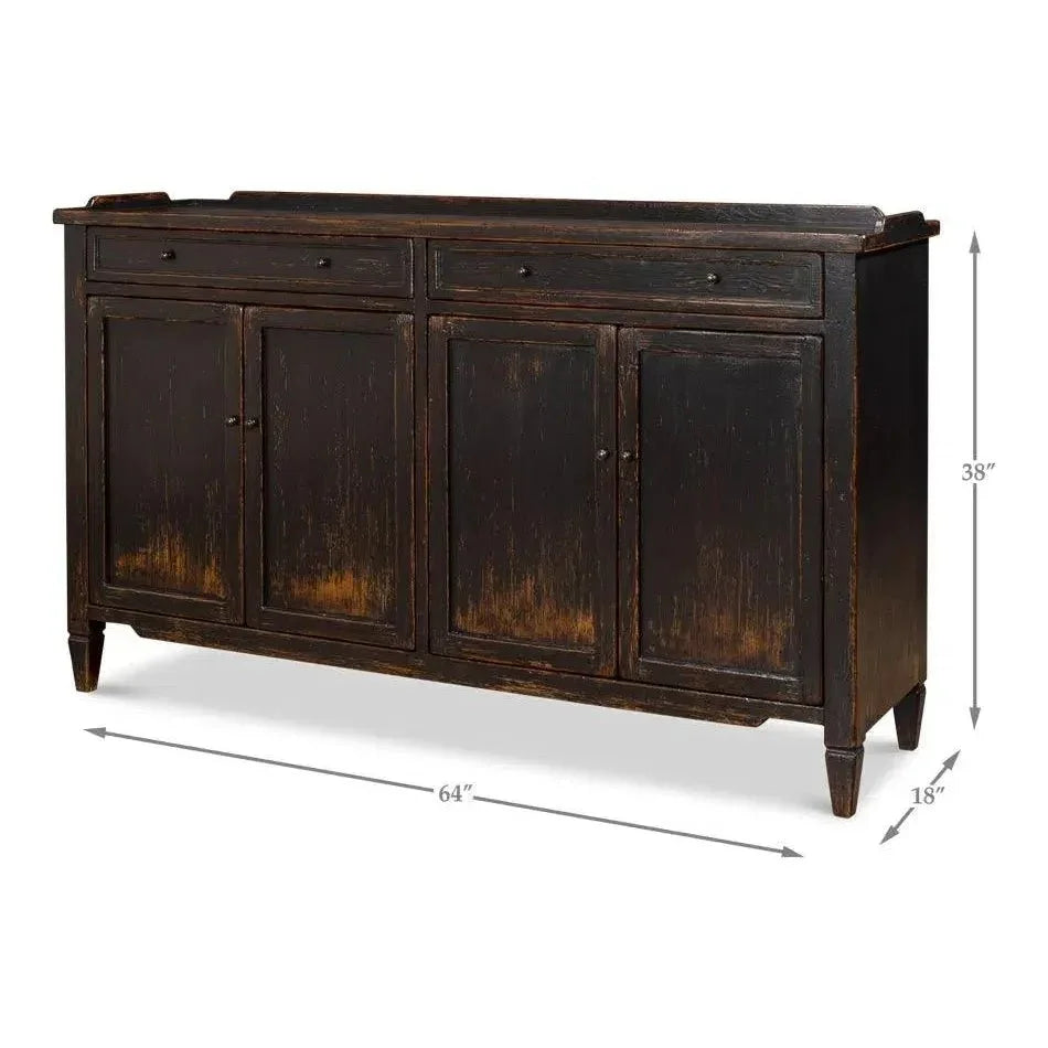 Madigan Sideboard Antique Black - LOOMLAN - Sarreid - Sideboards