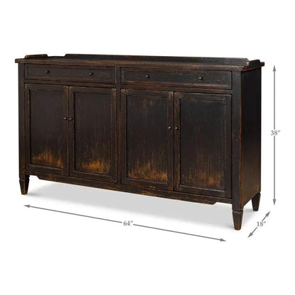 Madigan Sideboard Antique Black - LOOMLAN - Sarreid - Sideboards