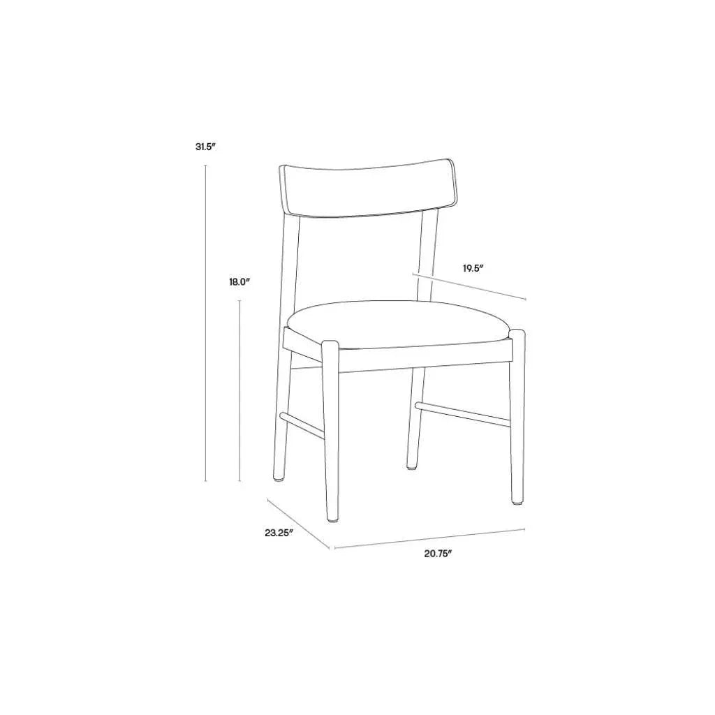 Madison Leather Armless Dining Chair 2PC - LOOMLAN - SUNPAN - Dining Chairs
