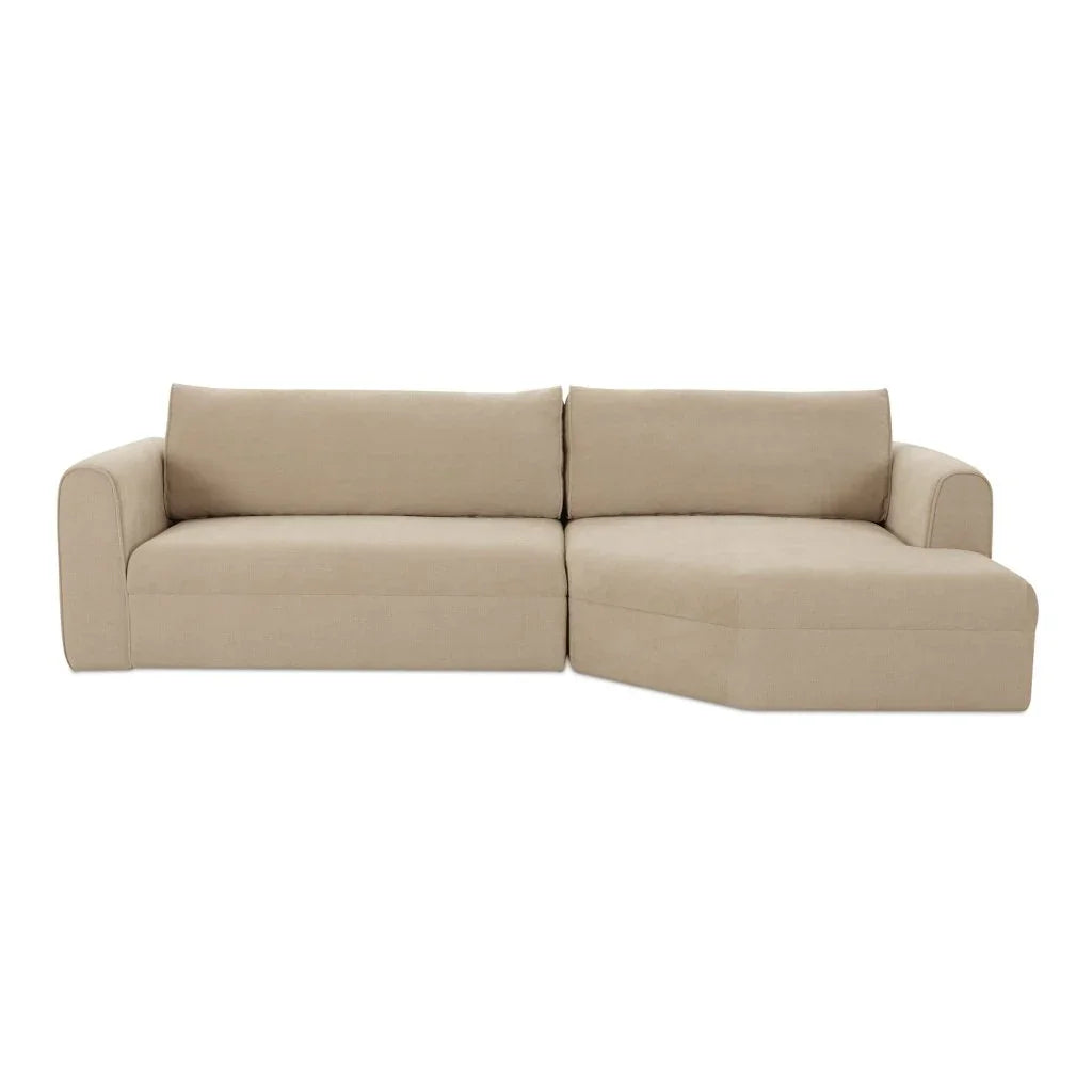 Madrid Ultra Soft Comfortable Sectional Sofa-Modular Sofas-Moe's Home-Rigt Facing-Cool Beige-LOOMLAN