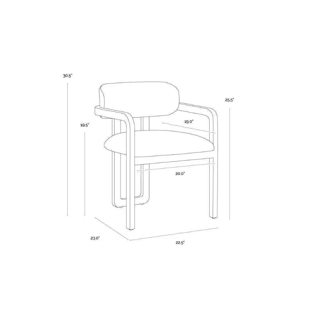 Madrone Leather Eye Catching Dining Armchair - LOOMLAN - SUNPAN - Dining Chairs
