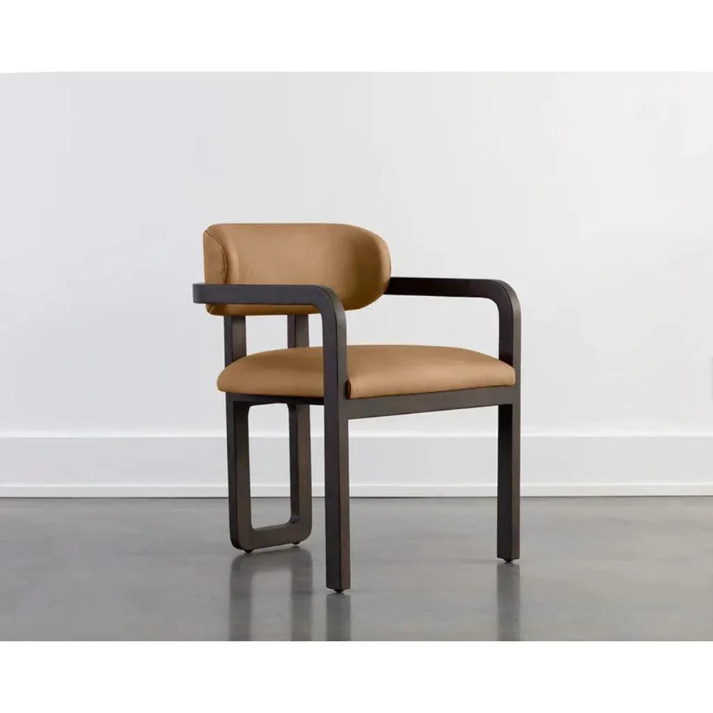 Madrone Leather Eye Catching Dining Armchair - LOOMLAN - SUNPAN - Dining Chairs