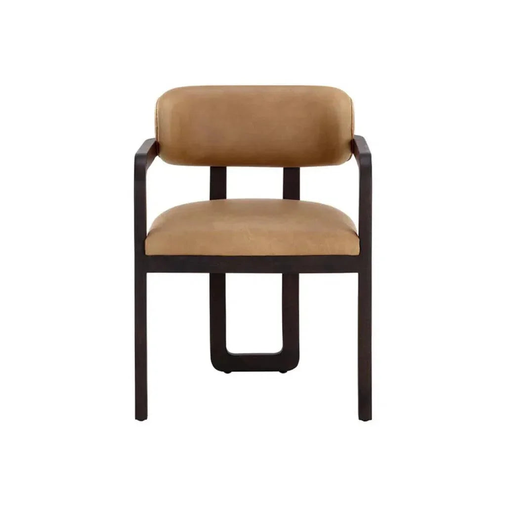 Madrone Leather Eye Catching Dining Armchair - LOOMLAN - SUNPAN - Dining Chairs