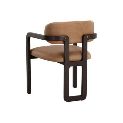 Madrone Leather Eye Catching Dining Armchair - LOOMLAN - SUNPAN - Dining Chairs