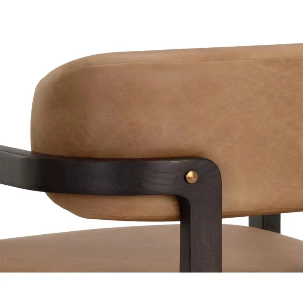 Madrone Leather Eye Catching Dining Armchair - LOOMLAN - SUNPAN - Dining Chairs