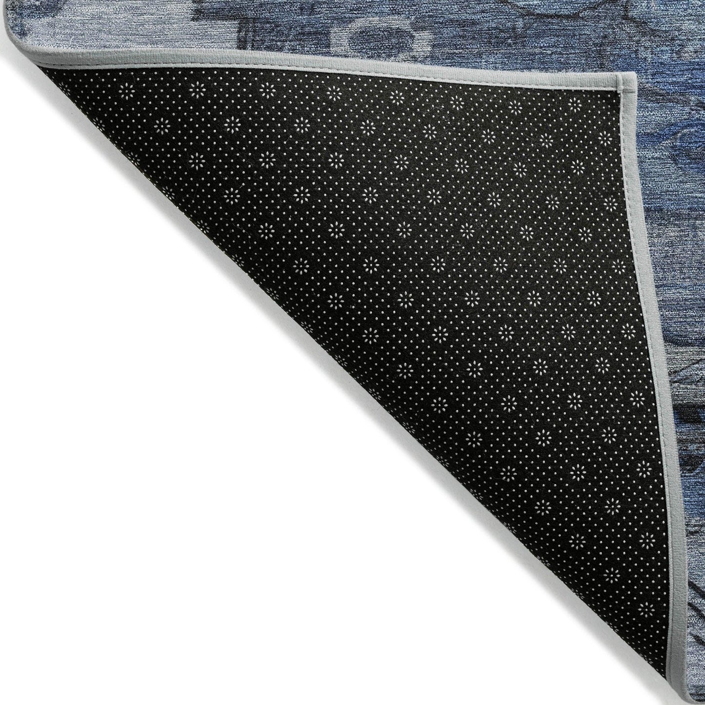 Maeain Blue Washable Indoor-Outdoor Rug