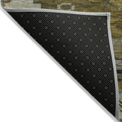 Maeain Brown Washable Indoor-Outdoor Rug