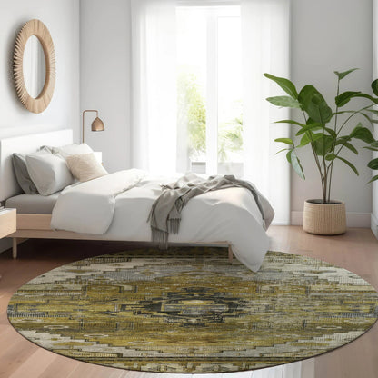 Maeain Brown Washable Indoor-Outdoor Rug