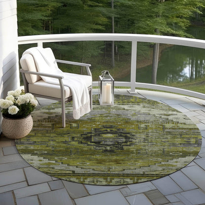 Maeain Green Washable Indoor-Outdoor Rug