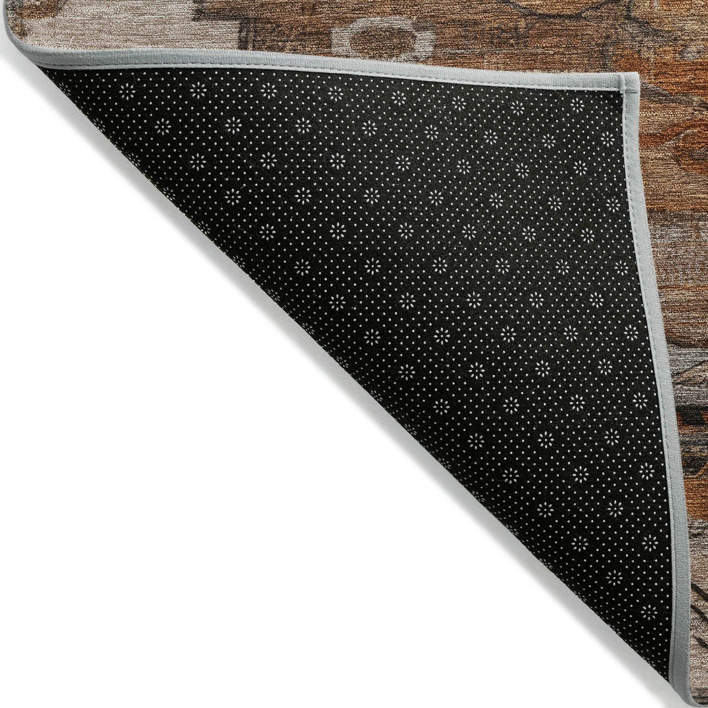 Maeain Orange Washable Indoor-Outdoor Rug