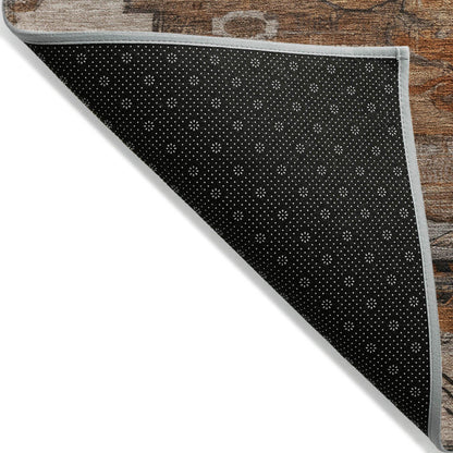 Maeain Orange Washable Indoor-Outdoor Rug