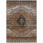 Maeain Orange Washable Indoor-Outdoor Rug