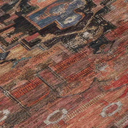 Maeain Paprika Washable Indoor-Outdoor Rug