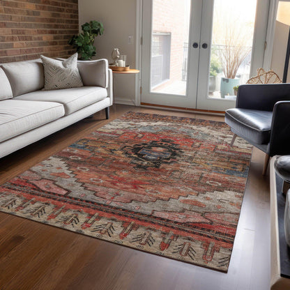 Maeain Paprika Washable Indoor-Outdoor Rug
